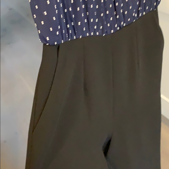 Navy/Black crepe jumpsuit - Picture 3 of 5